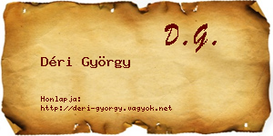 Déri György névjegykártya